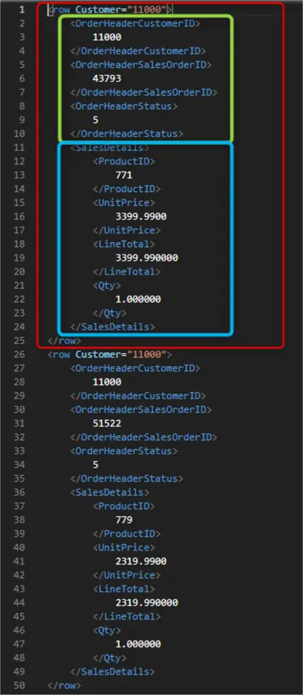 for xml path result set