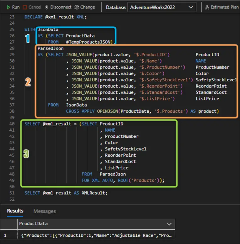 select from json table using cross apply