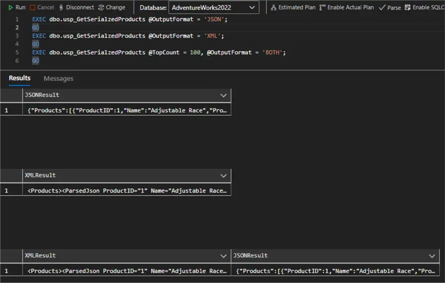 stored procedure runs