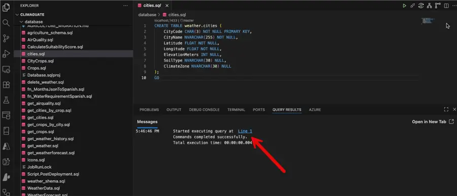 script executed successfully