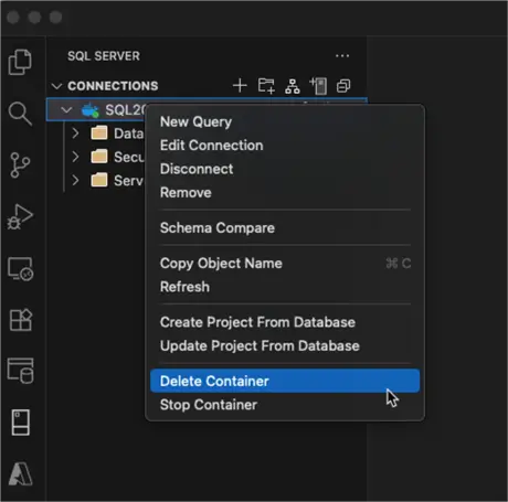 Deleting our container