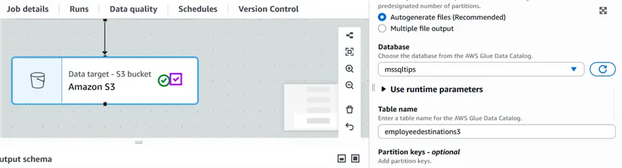 Specifying table name