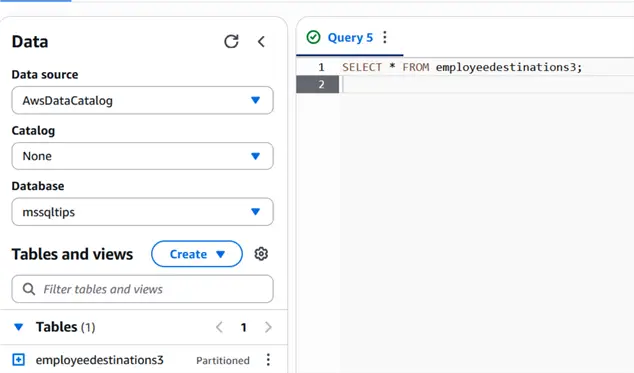 Viewing S3 Files using Athena