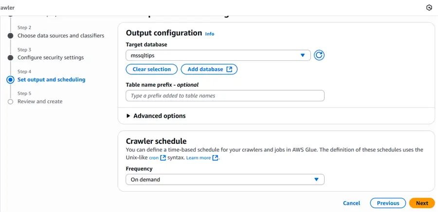 output configuration