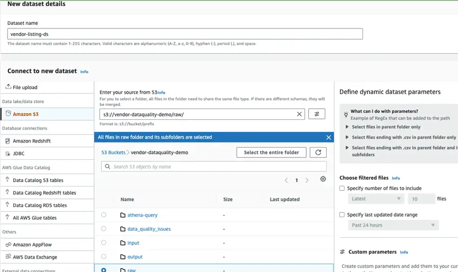 connect to dataset