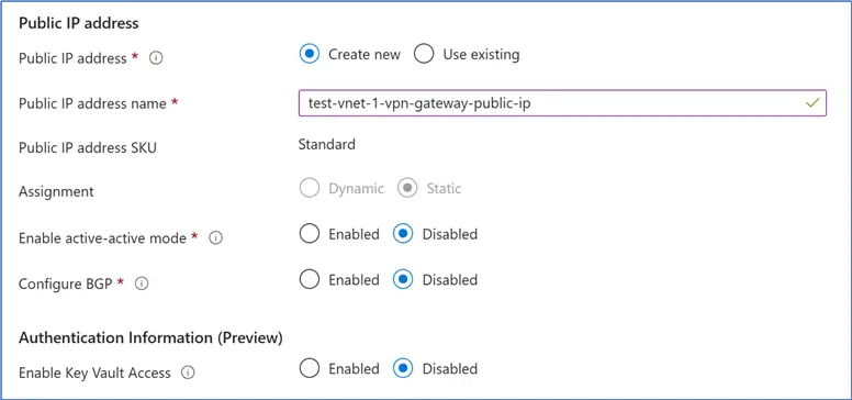 Public IP Settings
