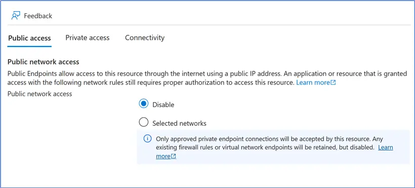 Disable Public Access