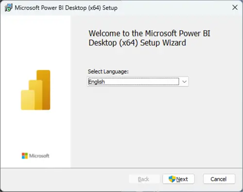power bi desktop begin installation 