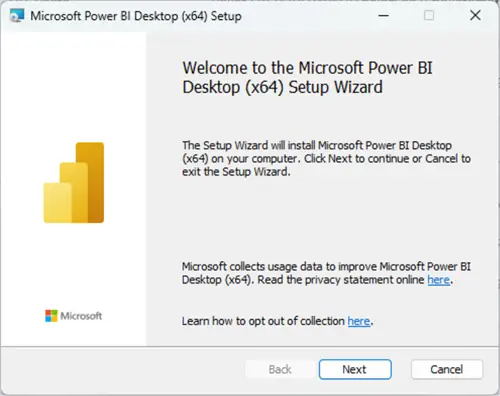 power bi desktop installation