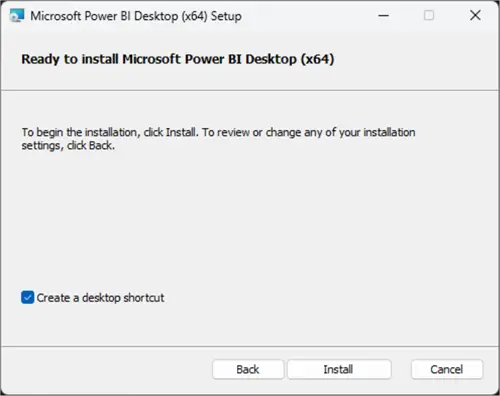 power bi desktop installation
