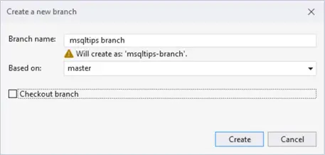 create a git new branch
