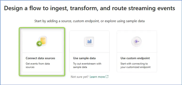connect data sources to eventstream