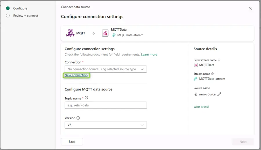 mqtt new connection
