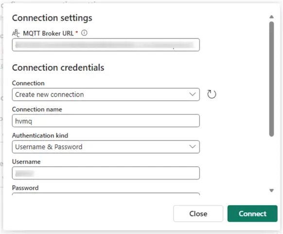 mqtt connection settings