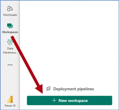 new workspace menu