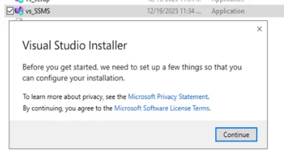 SSMS installer