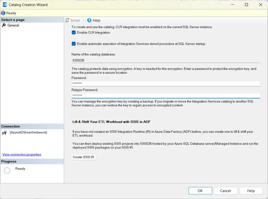 create new catalog wizard