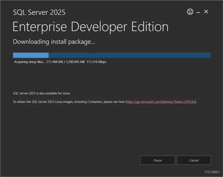 sql server install package download
