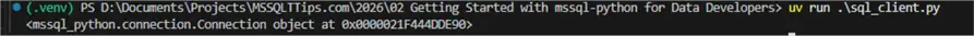 mssql-python connection object 