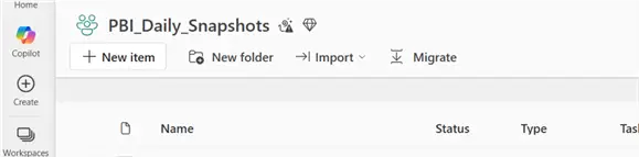 Image showing Power BI workspace name