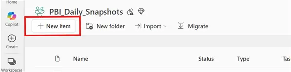 Image showing how to connect to a new item in MS Fabric