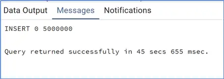 PostgreSQL query messages
