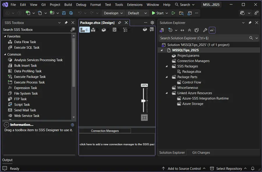 new ssis projects