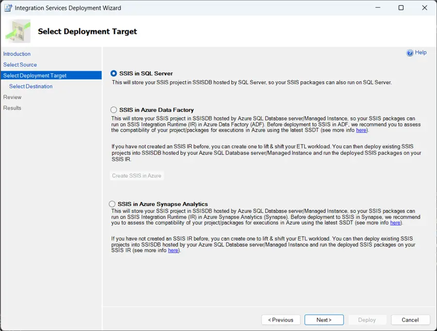 deploy to sql server