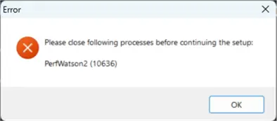 PerfWatson2 error
