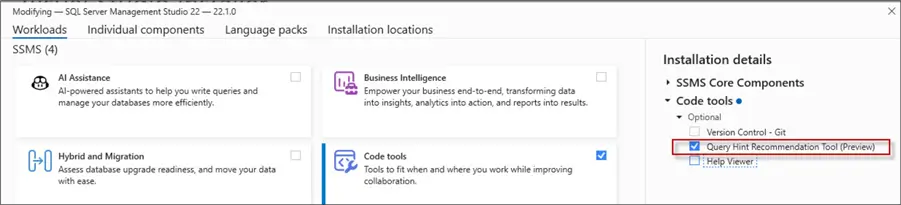 install query hint tool