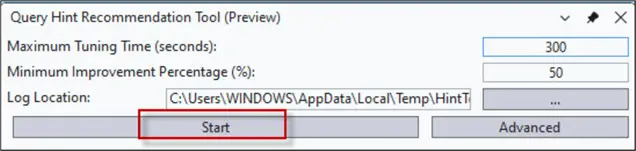 query hint settings