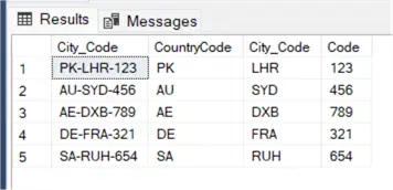 query results