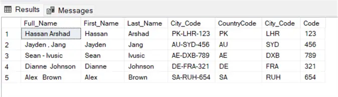 query results