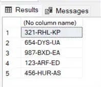 query results
