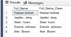 query results