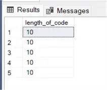 query results