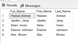 query results