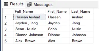 query results