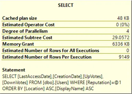select plan operator info