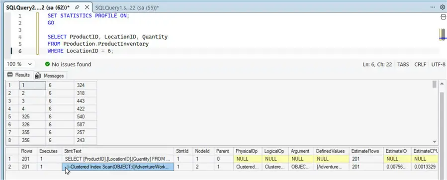 Slow query uses a Clustered Index Scan
