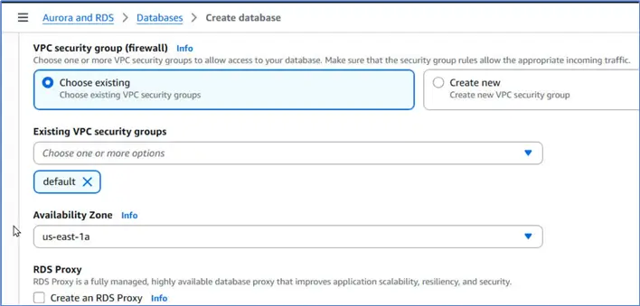 Configure Availability Zone