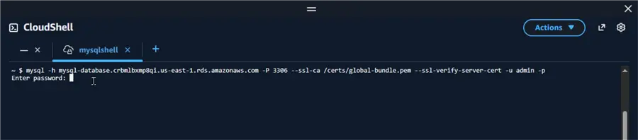 Provide password for admin user