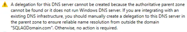 DNS Warning Message