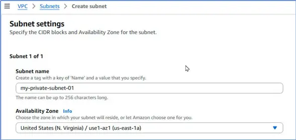 Creating a subnet