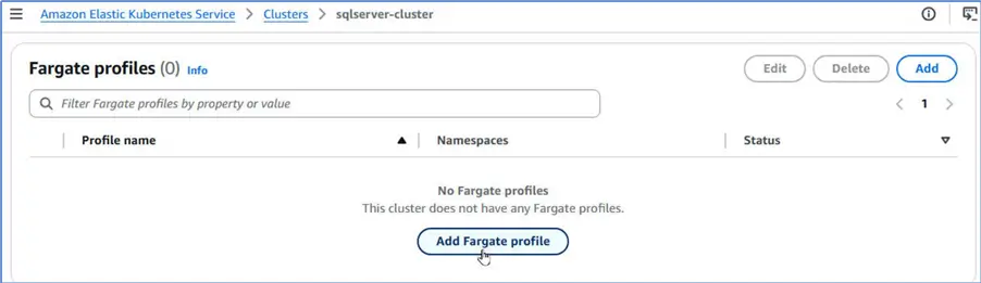 Add Fargate profile