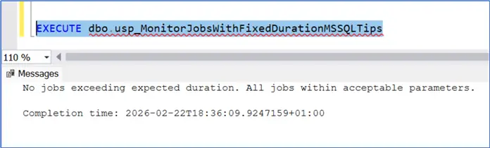 execute Long running Job Monitoring