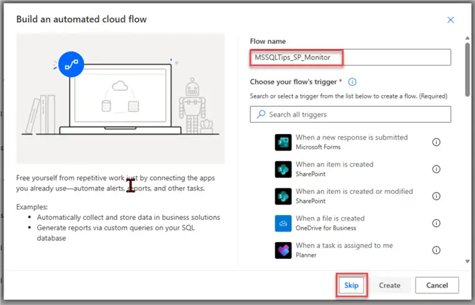 Create Flow Trigger