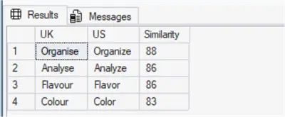 query results