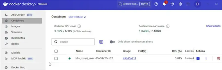 Container for SQL Server