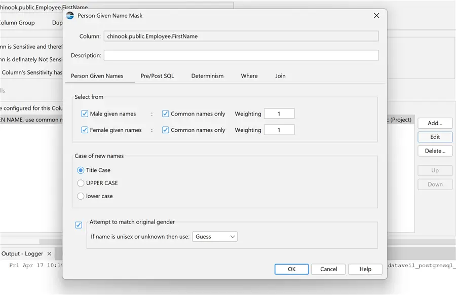 DataVeil column level masking